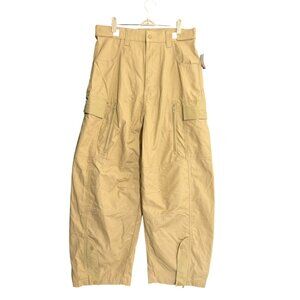 NWT Free People Pockets Baggy Barrel Leg Cargo Pants Women's Small Beige Flat Fr